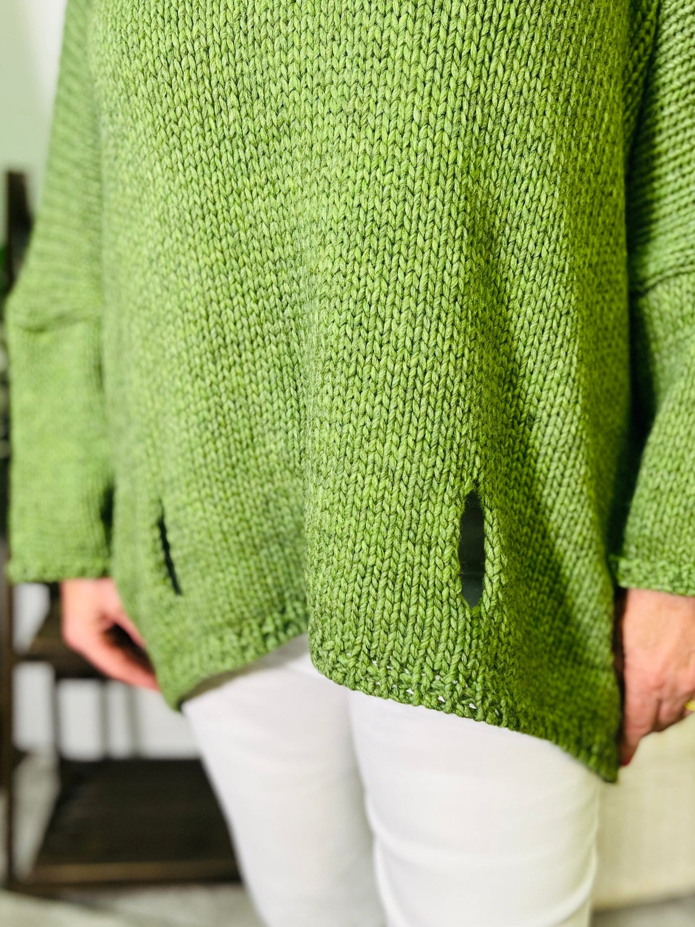 "HOLLY" OversizedKnitted Jumper-Green