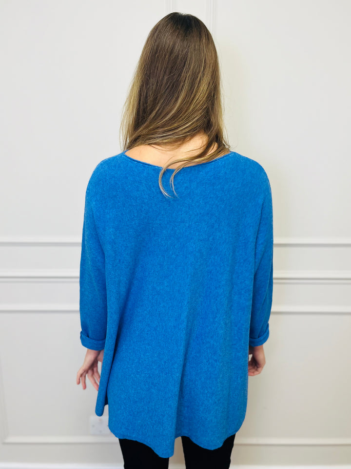 "GEORGIA" Basic Soft Jumper-Denim