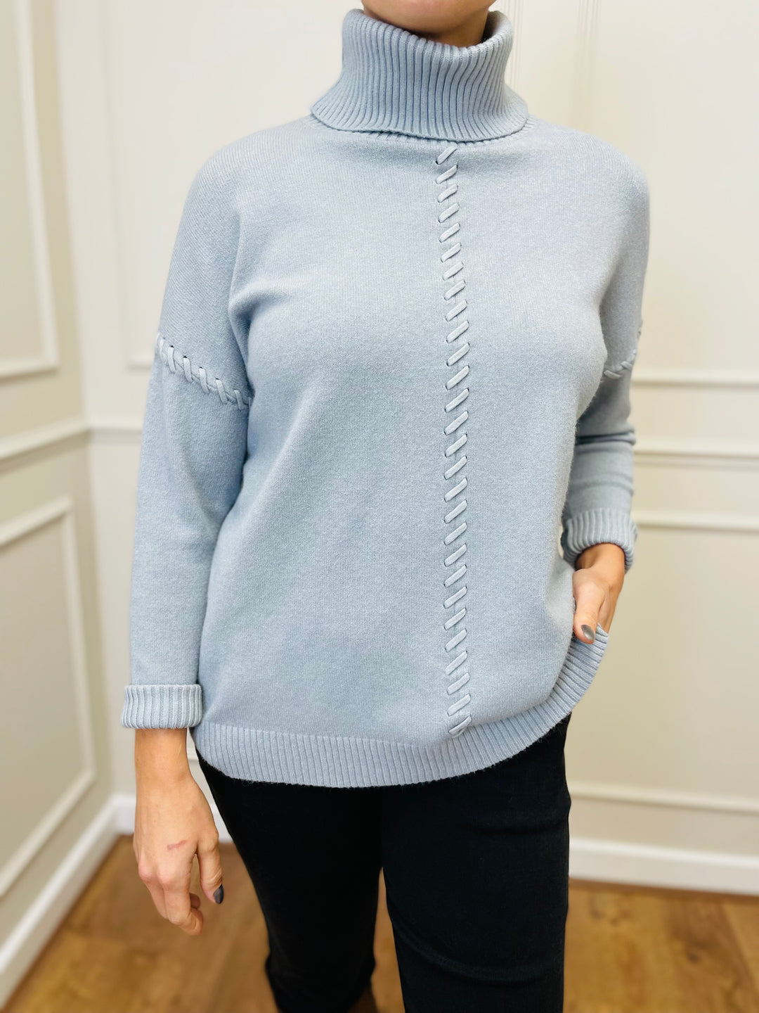 "OLIVIA" Knitted Jumper-Grey