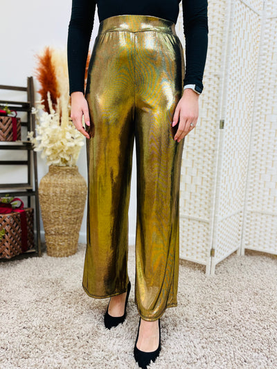 "EVA" Wide Leg Trousers-Gold