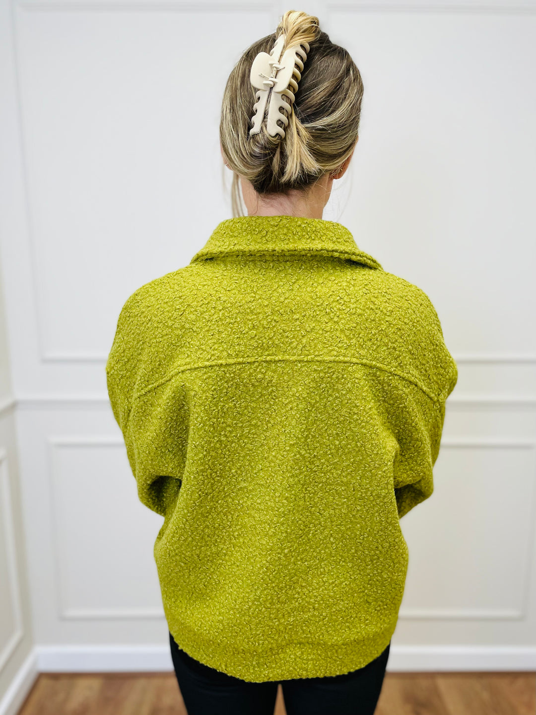 "MARIA" Boucle Jacket-Lime
