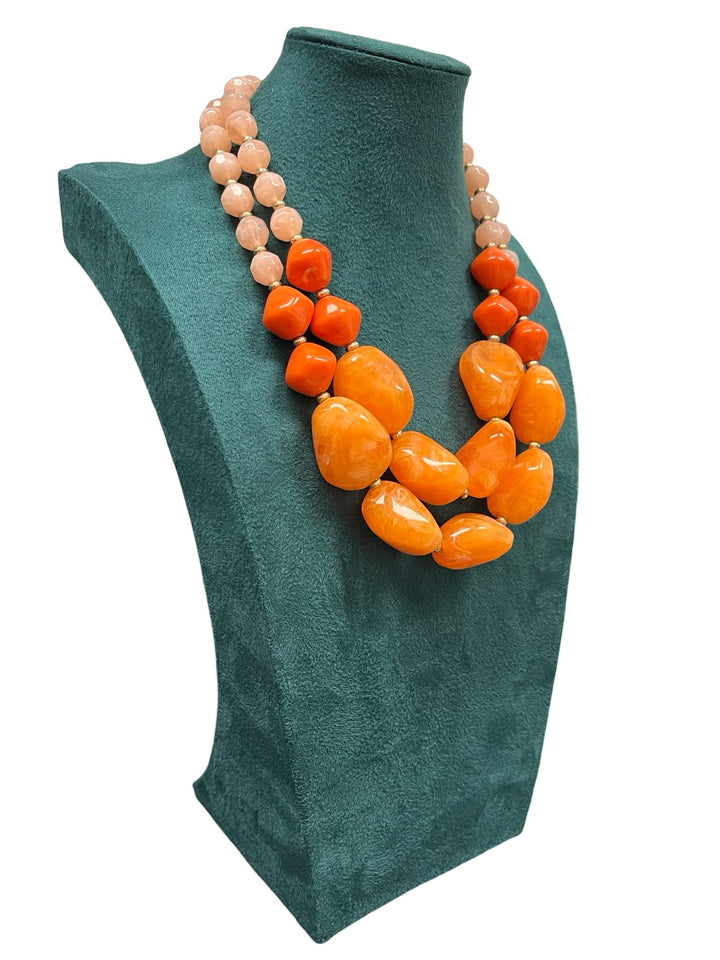 Orange Short Statement Necklace