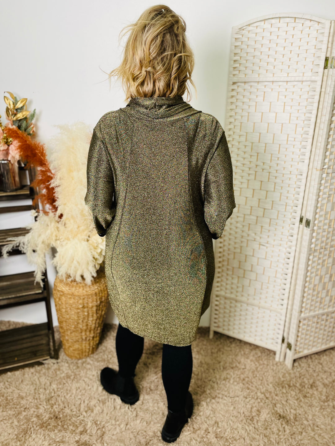 "SCARLETT" Metallic Tunic/Dress-Gold