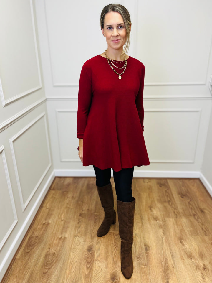 "HARRIET" Basic Soft Jumper-Wine