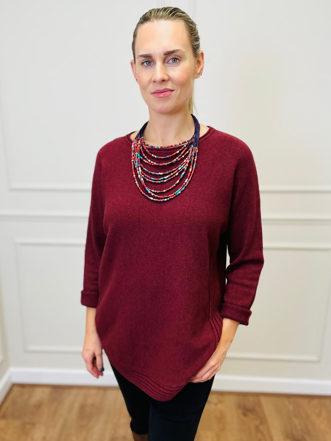 "CLEO" Soft Jumper-Burgundy