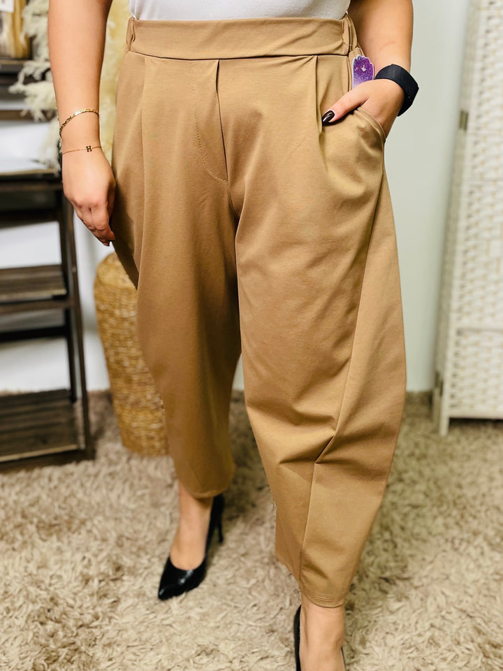 "LISA" Scuba Trousers-Camel