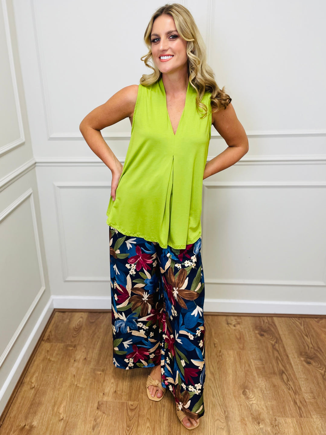 "PENNY" Basic Vest Top-Lime Green