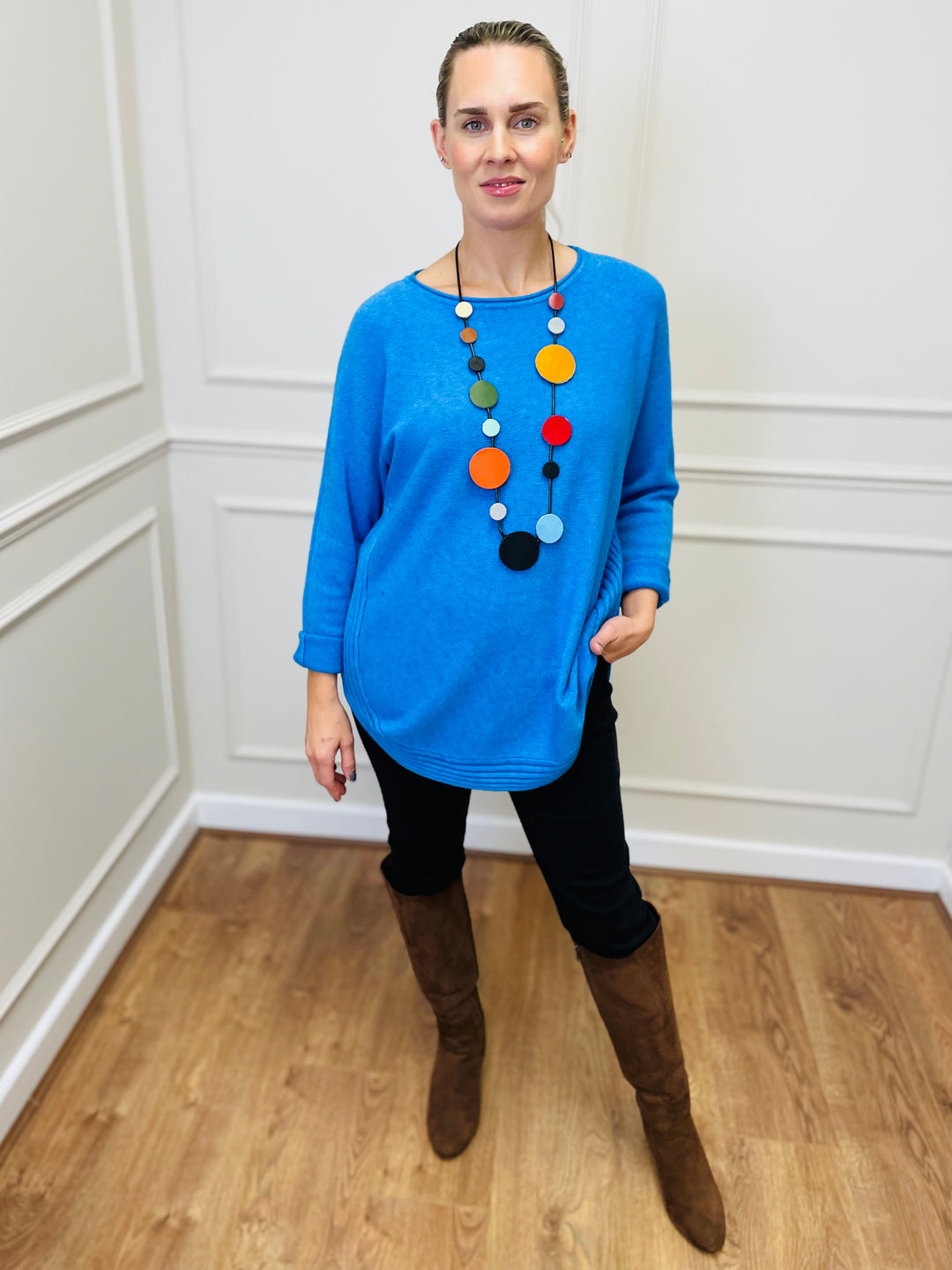 "CLEO" Soft Jumper-Blue