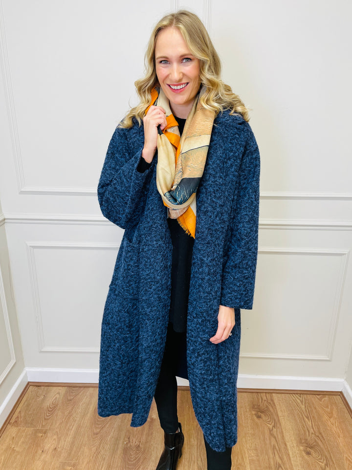 "JOSEPHINE" Longline Coat-Navy