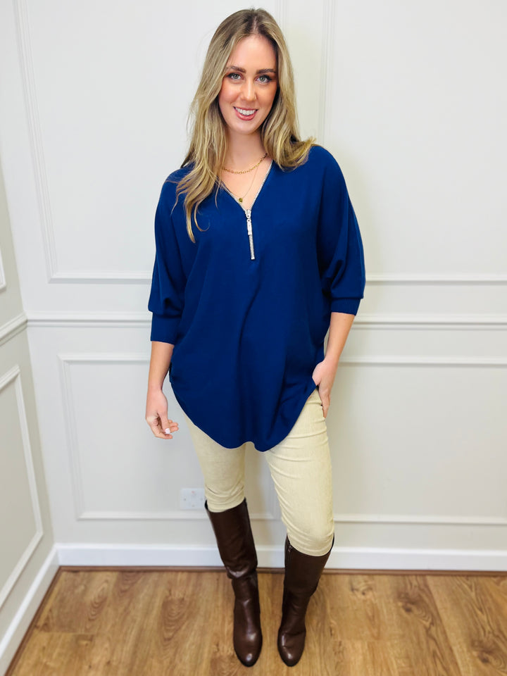 "CASSIDY" Luxury Soft Jumper-Navy