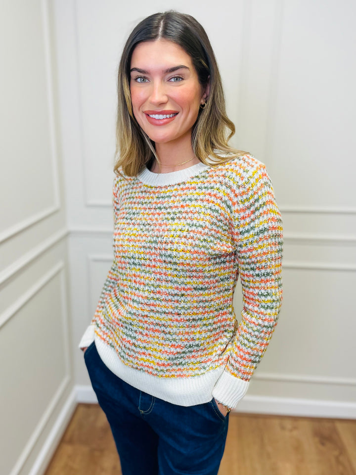 "ERIN" Textured Knit Jumper-Multicolour