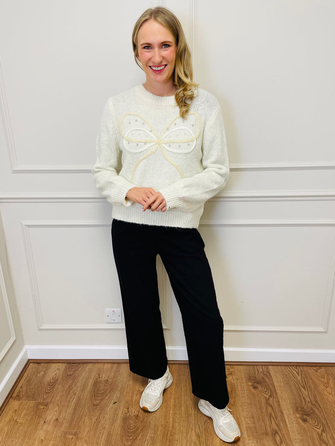 "HARLEY" Bow Jumper-Cream