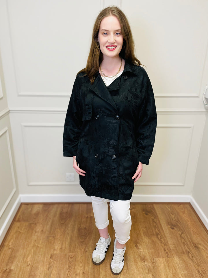 “PATRICIA" PREMIUM COLLECTION Trench Coat-Black