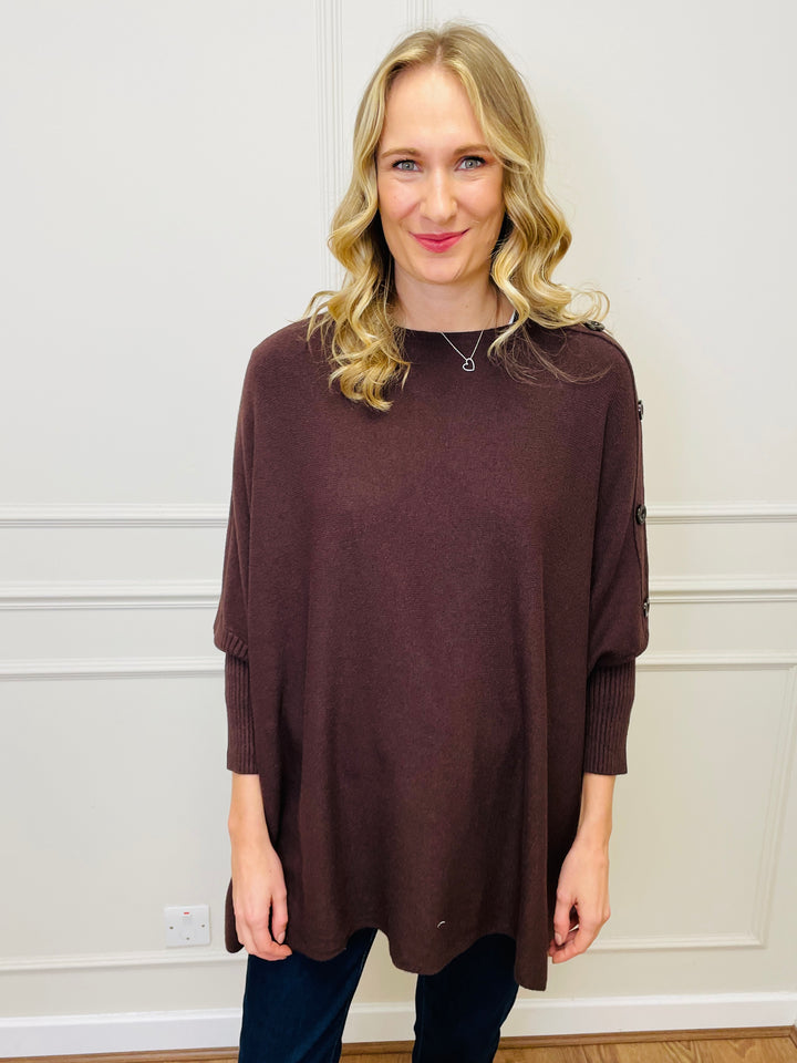 "BETTY" Button Jumper-Brown