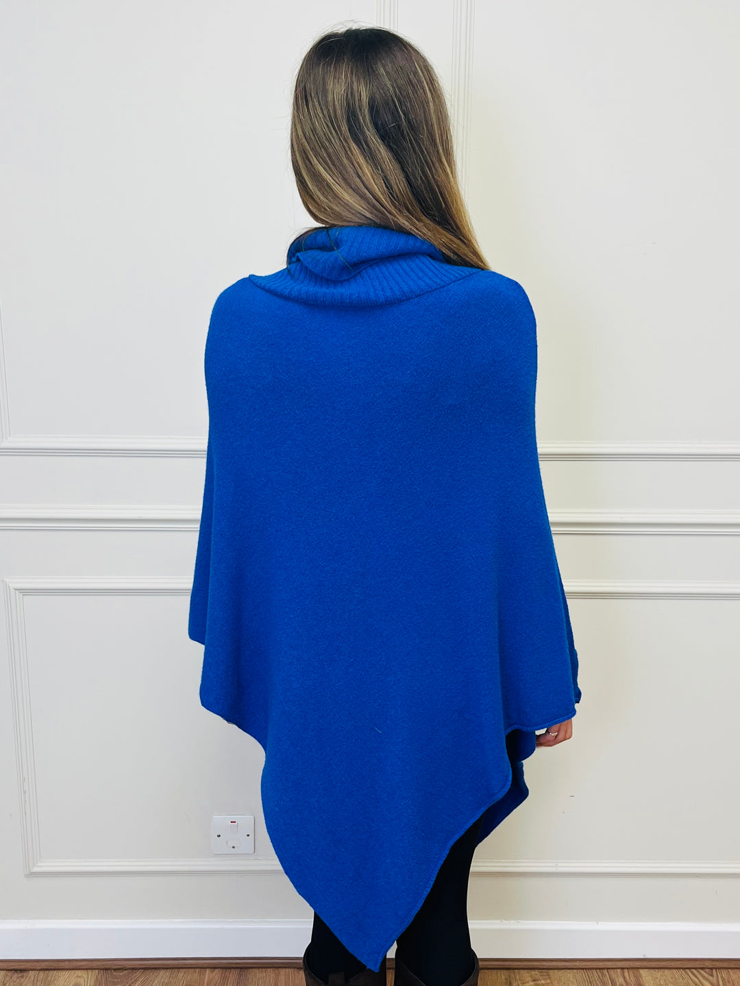 "STARR" Asymmetric Poncho-Royal Blue