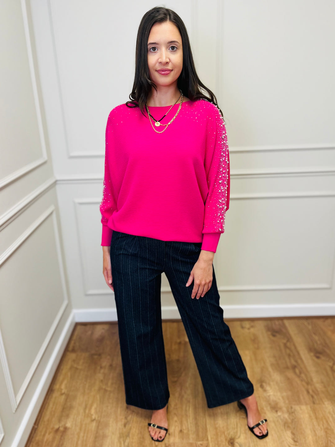 "MAYA" Pearl Jumper-Pink