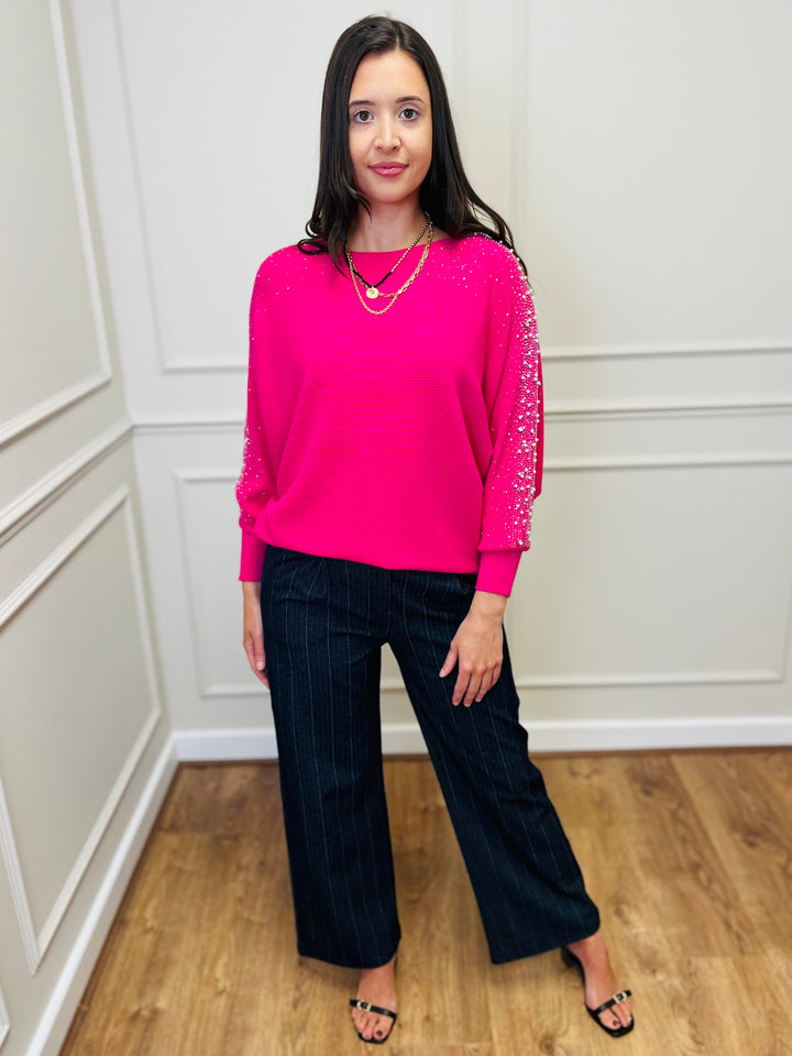 "MAYA" Pearl Jumper-Pink