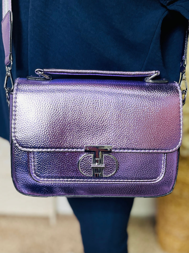 No.6 Metallic Crossbody Bag-Lilac