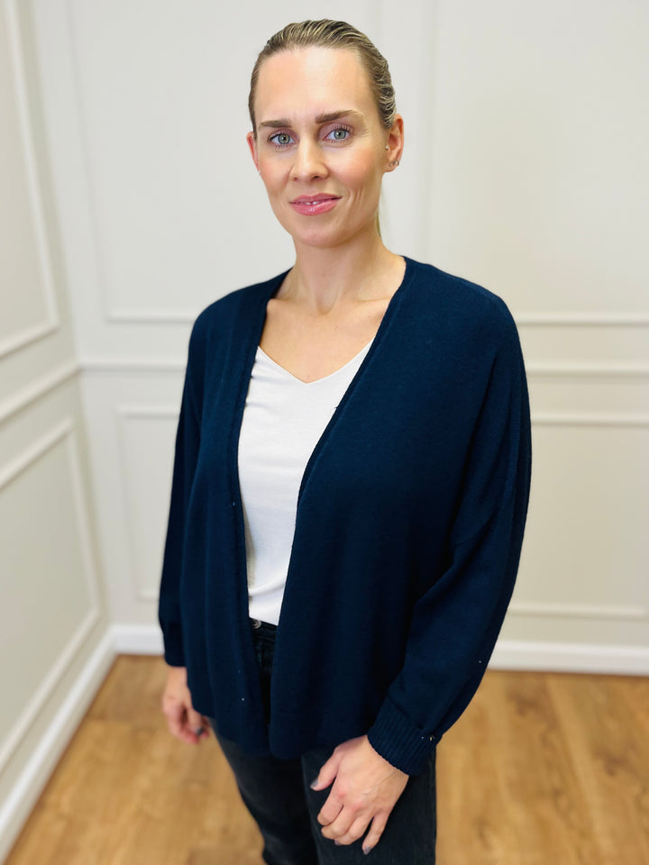 "MILA" Soft Knit Cardigan-Navy