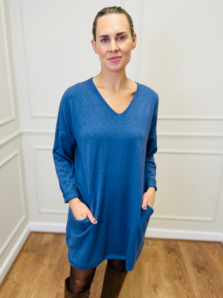 "MILLIE" Fine Knit Tunic-Denim