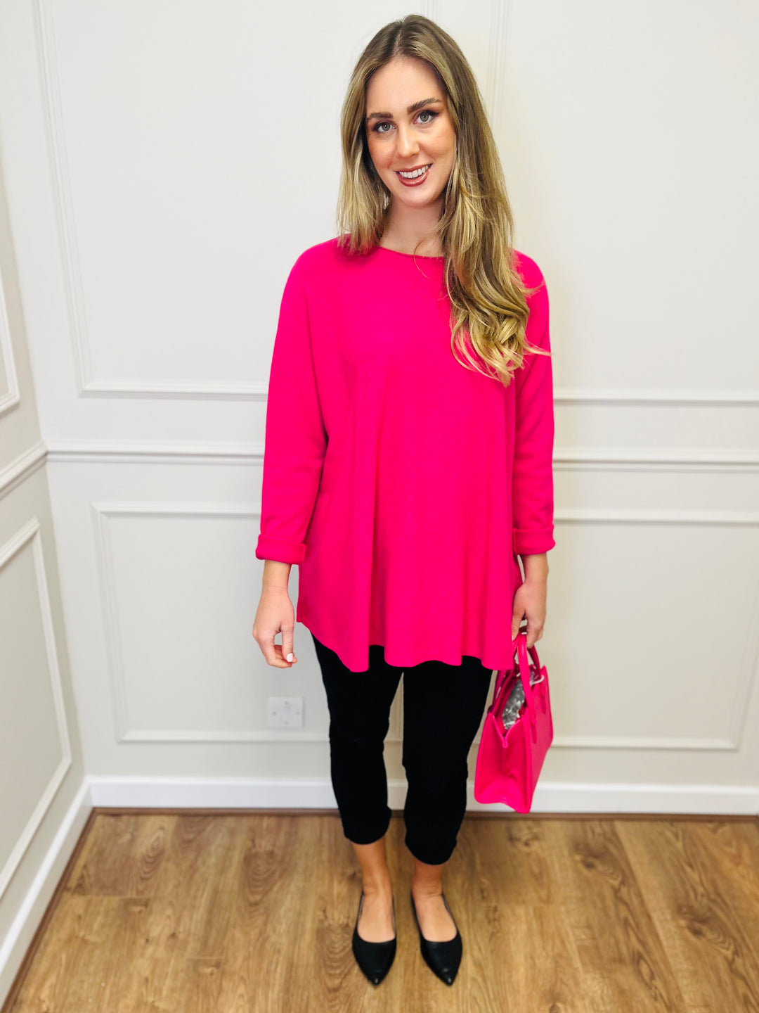 "GEORGIA" Basic Soft Jumper-Pink