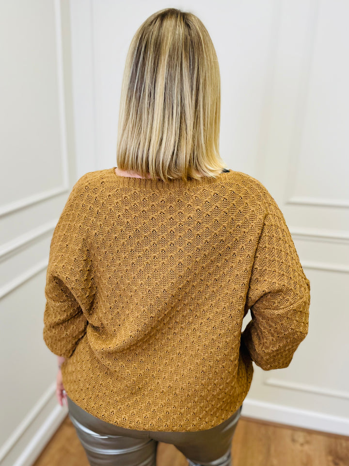 "RENATA” Metallic Jumper-Tan