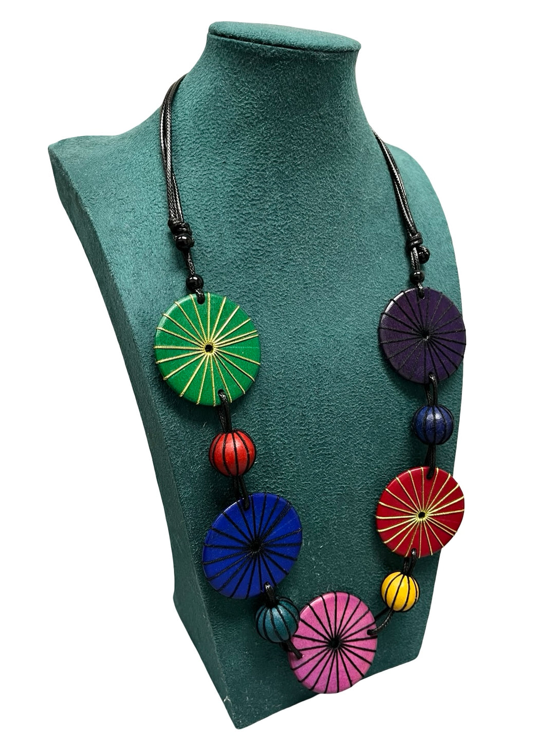Multicolour Circle Statement Necklace