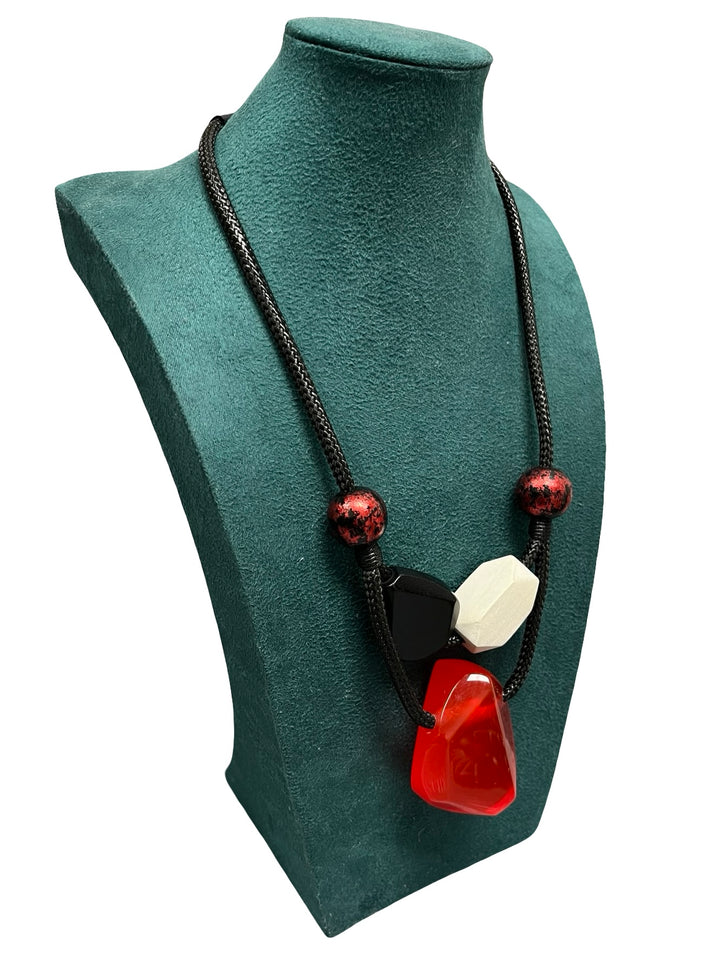 Red & Black Statement Necklace