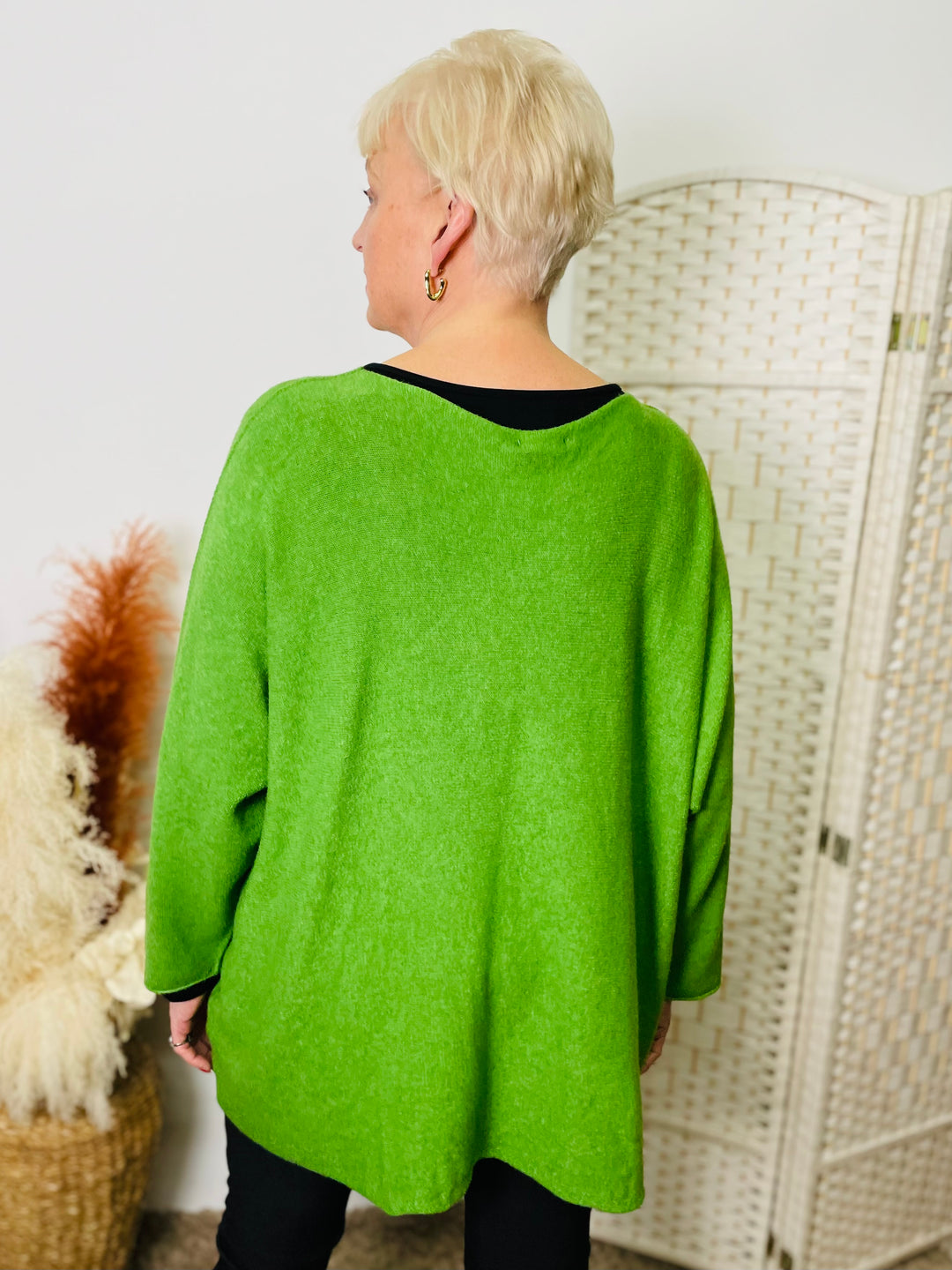 "PIPPER" V Neck Jumper-Green