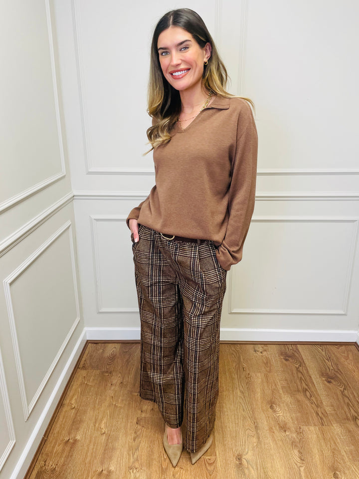 "NIKO" LUXURY Fine Knit Jumper-Camel