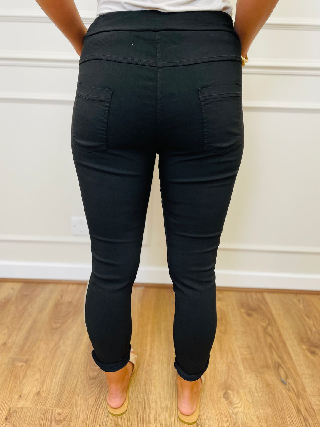 "CARMELA" Embellished MAGIC Trouser-Black