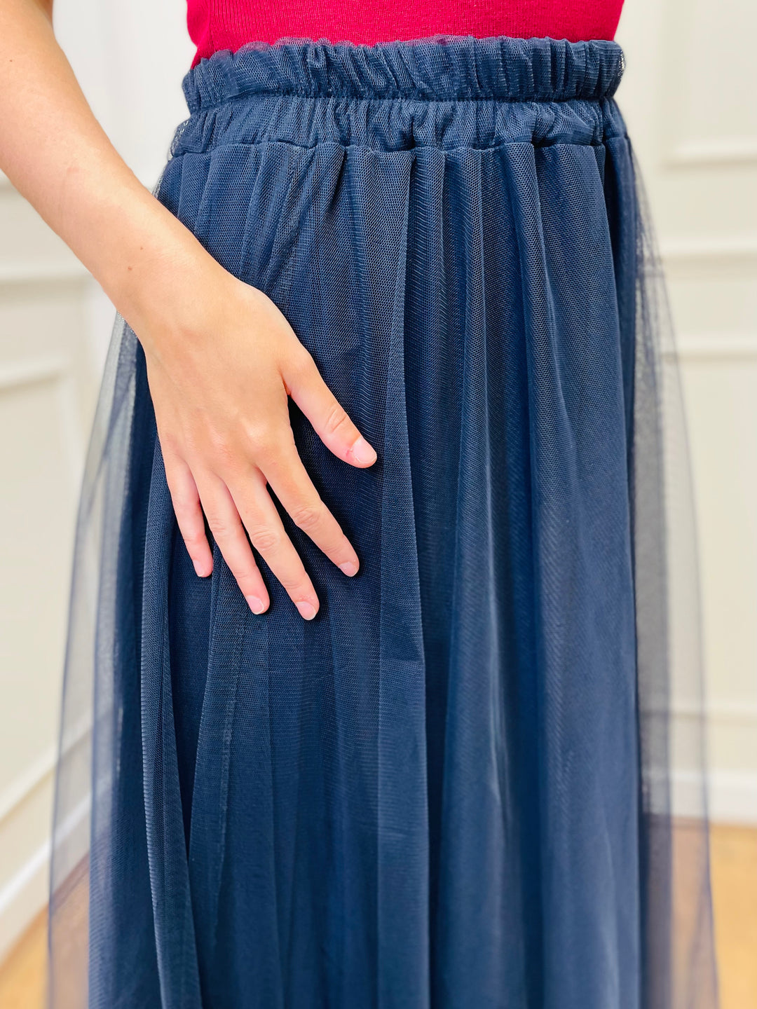 "IZZY" Tulle Skirt-Navy