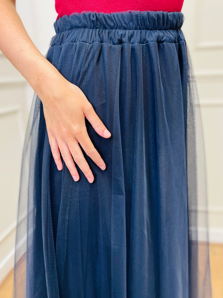 "IZZY" Tulle Skirt-Navy