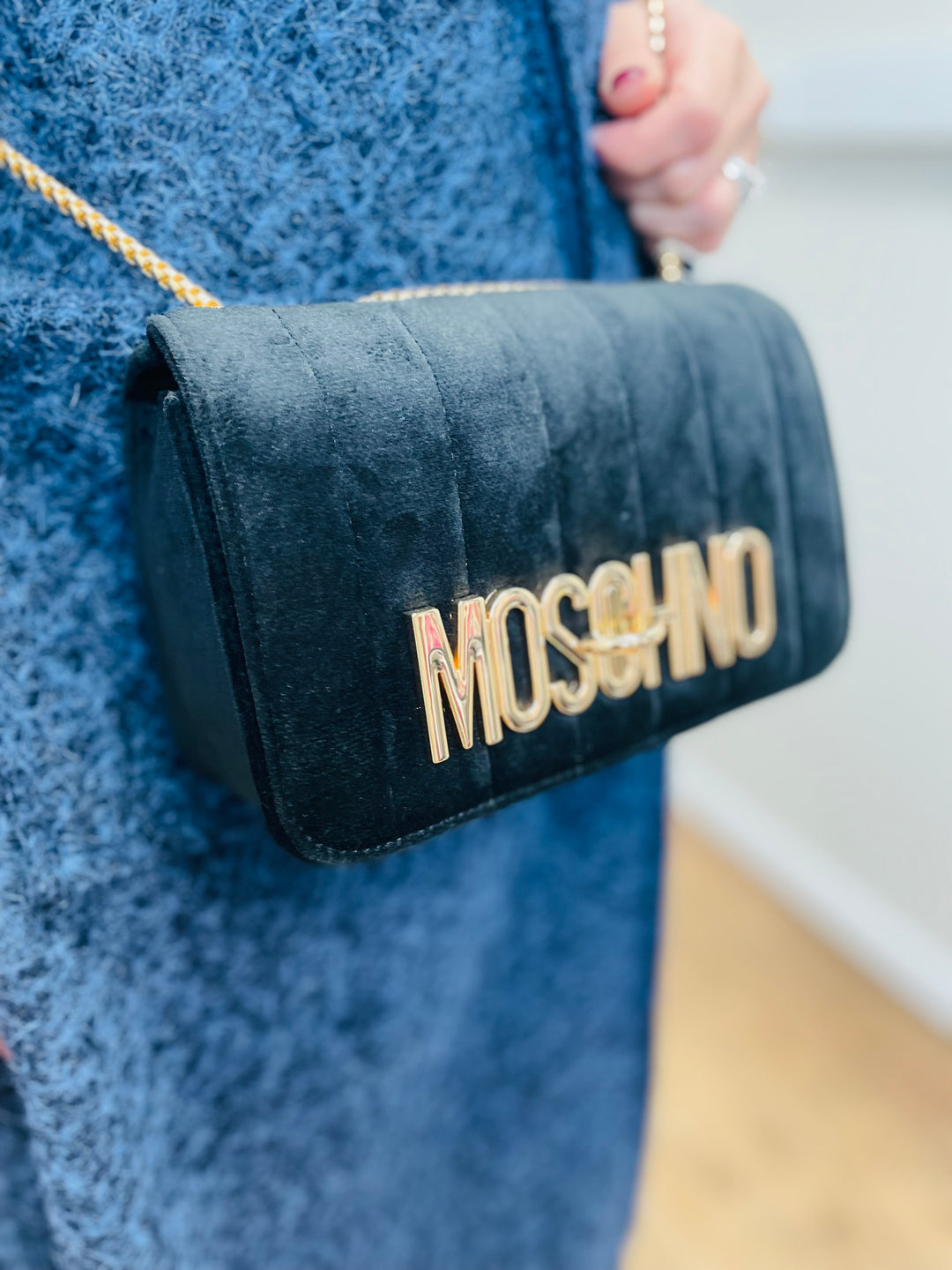 No.80 Quilted Velvet Bag-Black