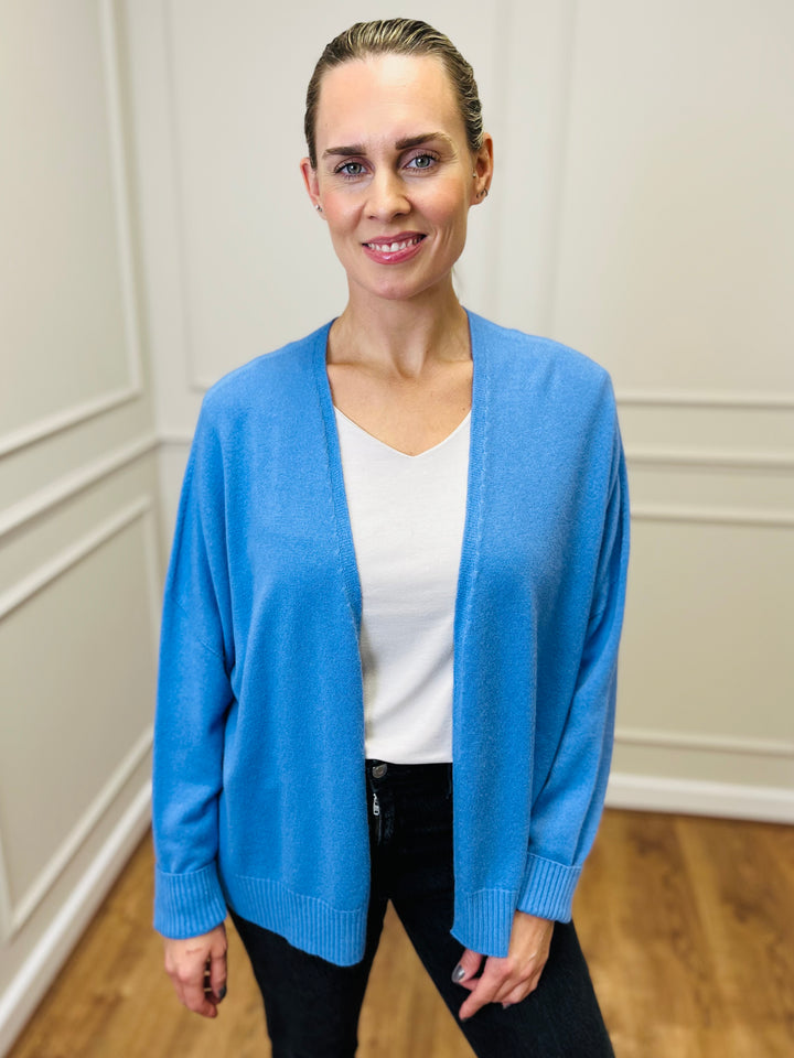 "MILA" Soft Knit Cardigan-Blue