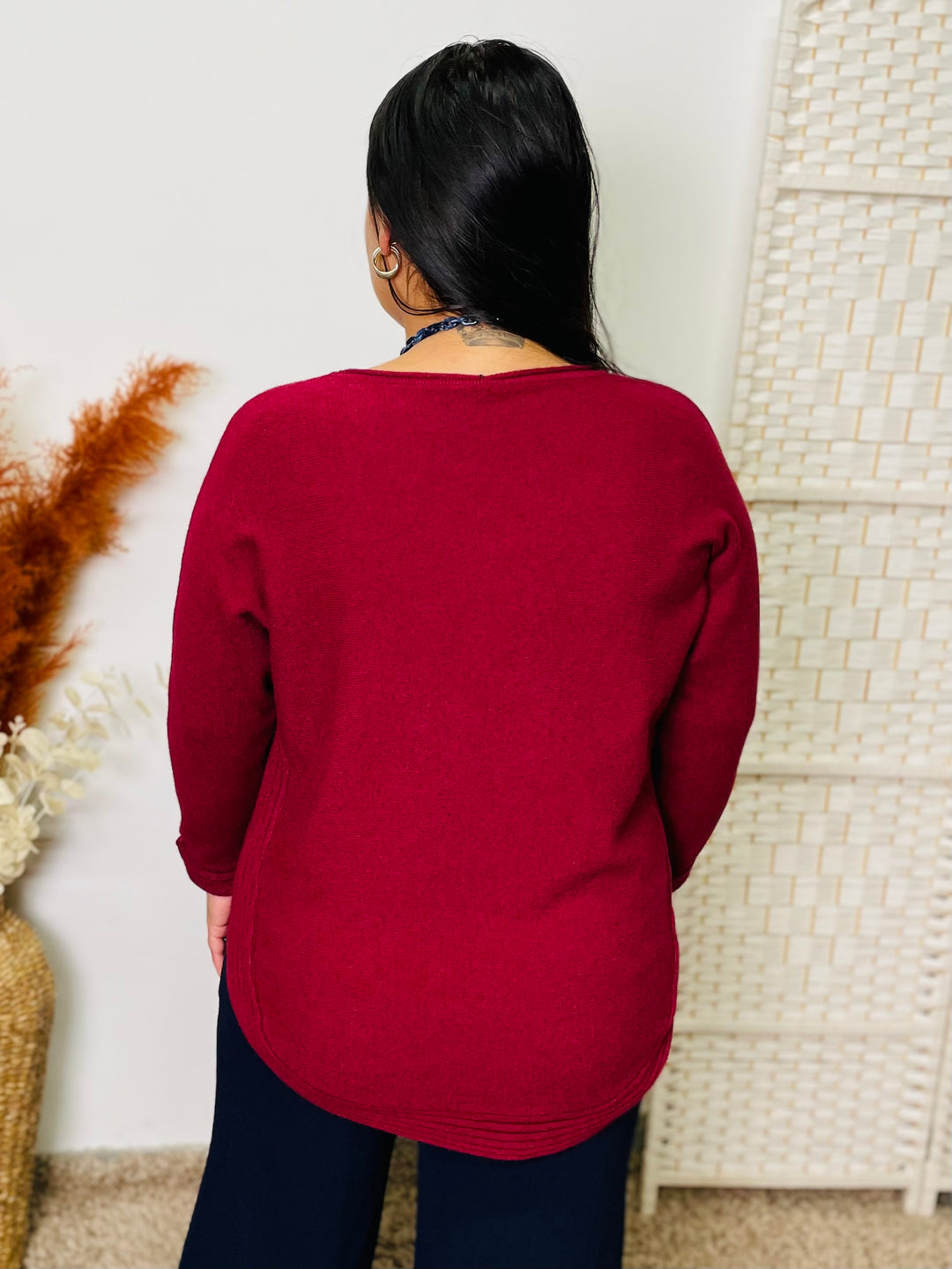 "CLEO" Soft Jumper-Burgundy