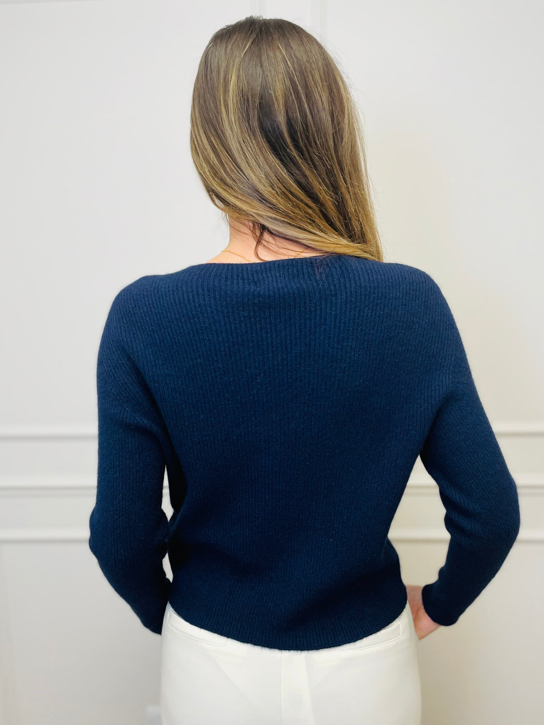 "GEMMA" LUXURY Fine Knit Jumper-Navy