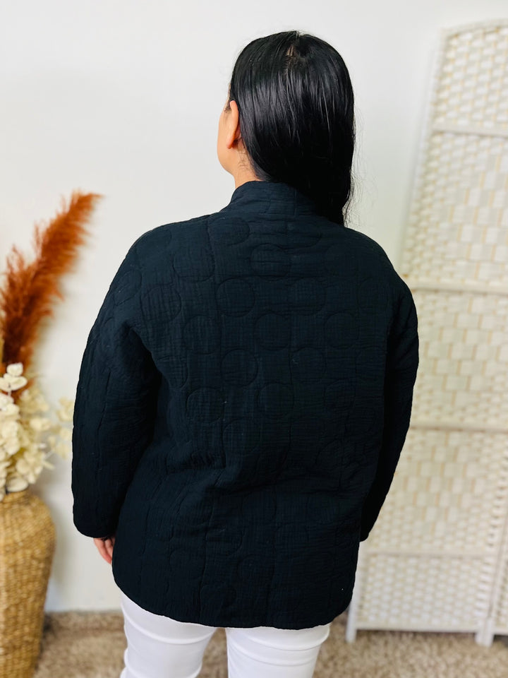 “HAYLEY" Quilted Jacket-Black