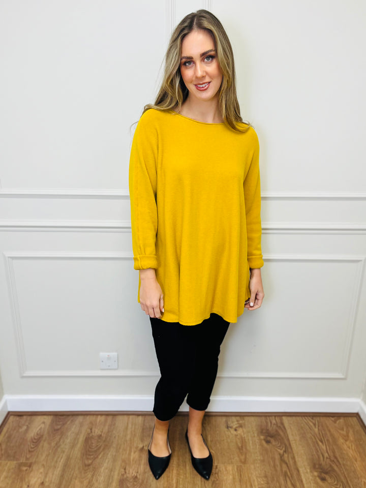 "GEORGIA" Basic Soft Jumper-Mustard