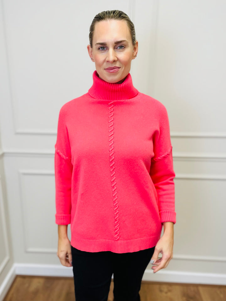 "OLIVIA" Knitted Jumper-Coral