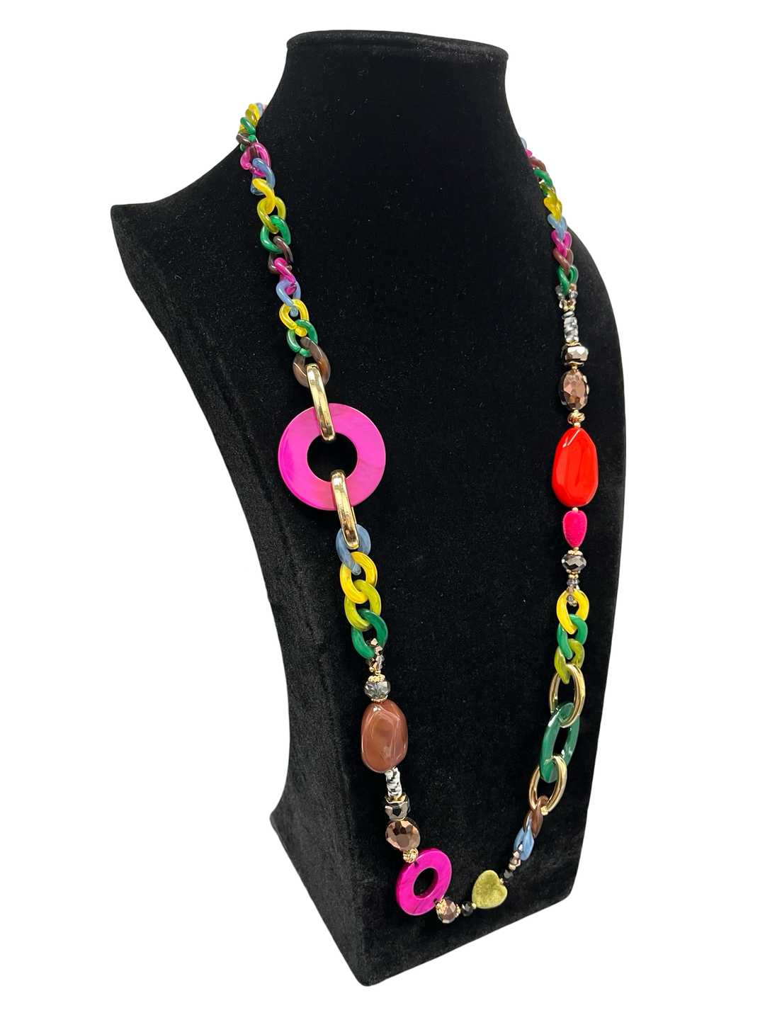 Multicolour Long Statement Necklace