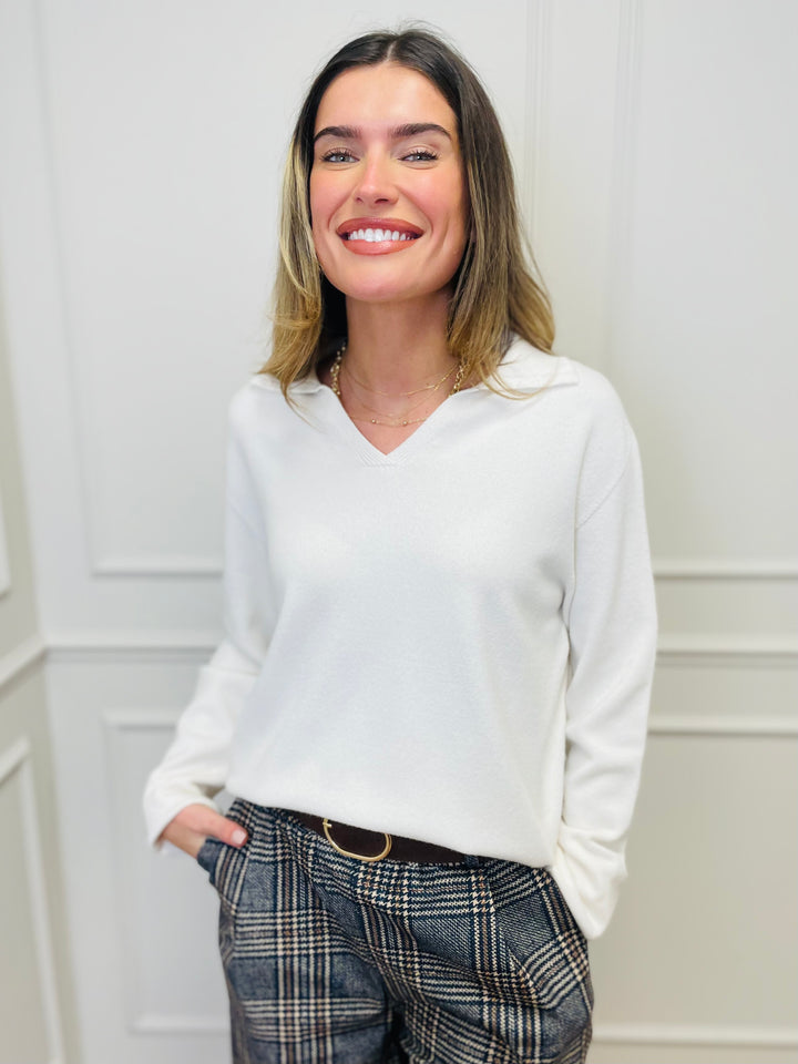 "NIKO" LUXURY Fine Knit Jumper-Cream