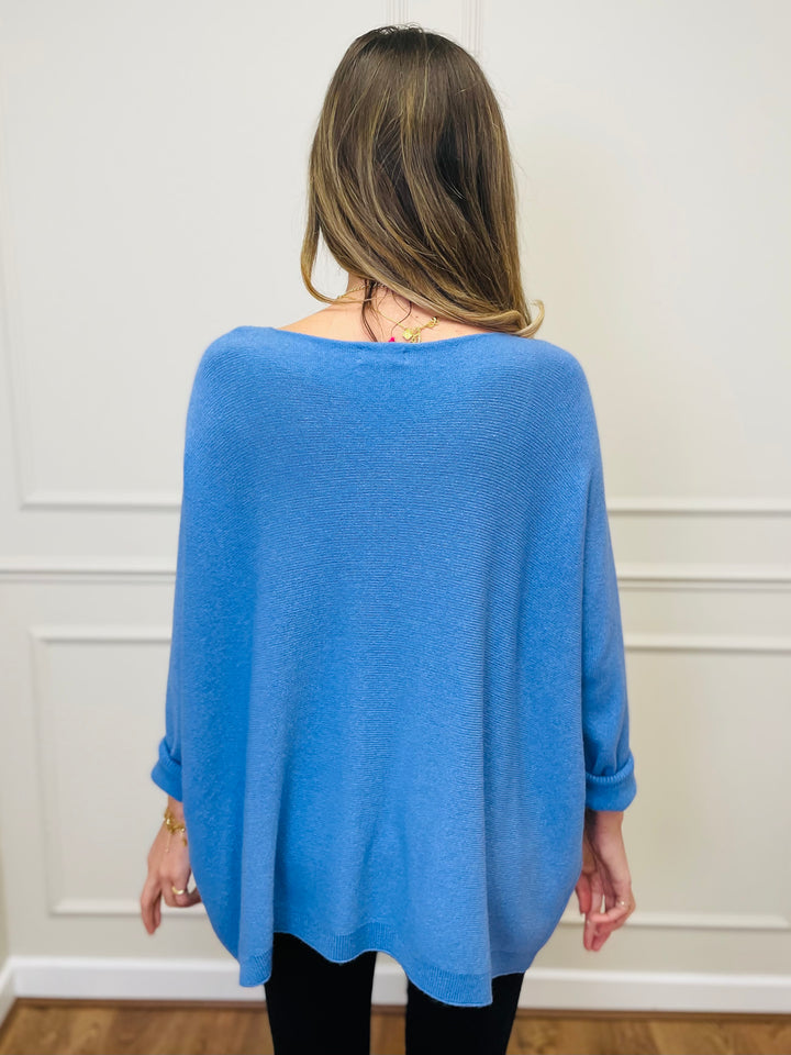 "STELLA" LUXURY Fine Knit Jumper-Blue