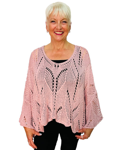 "DOREEN" Crochet Cover Up-Pink