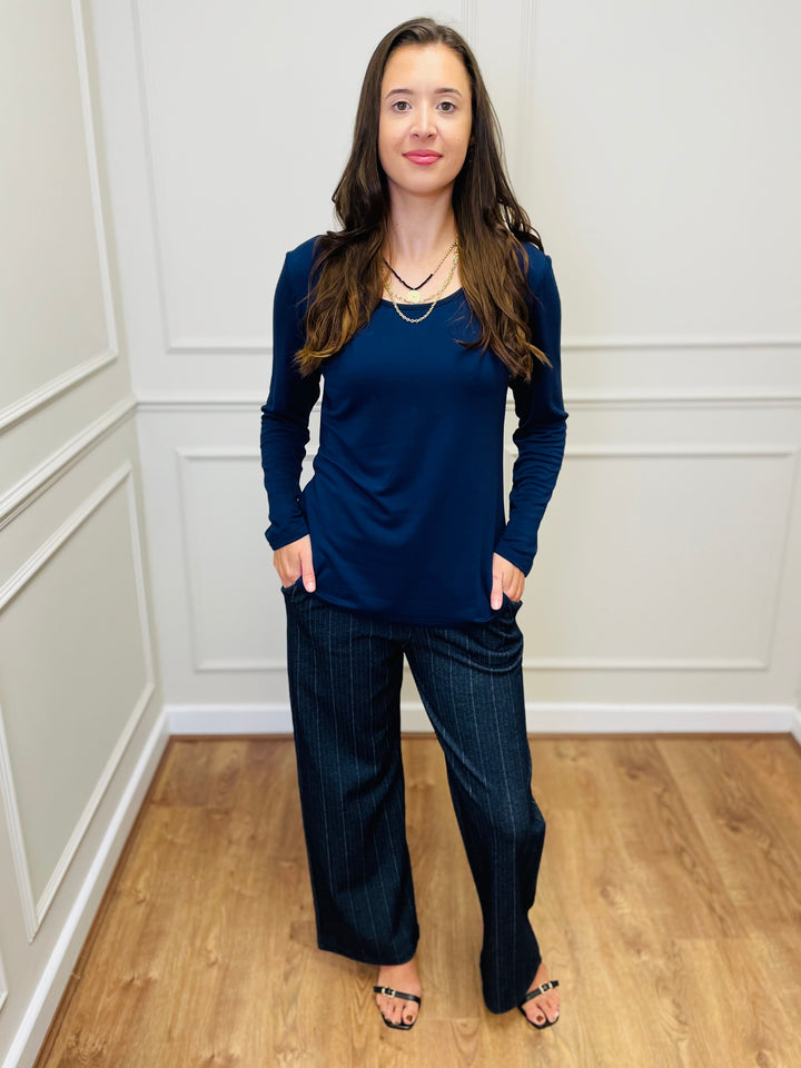 The Essential Long Sleeve "Magic" Vest-Navy