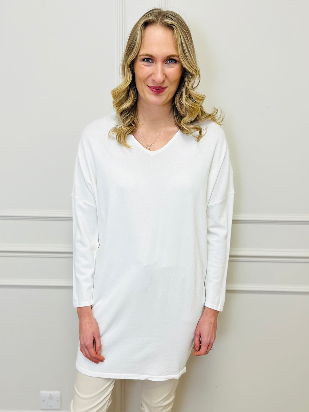 "RUTH” Embellished Tunic-Cream