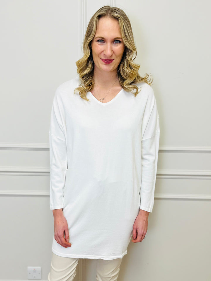 "RUTH” Embellished Tunic-Cream