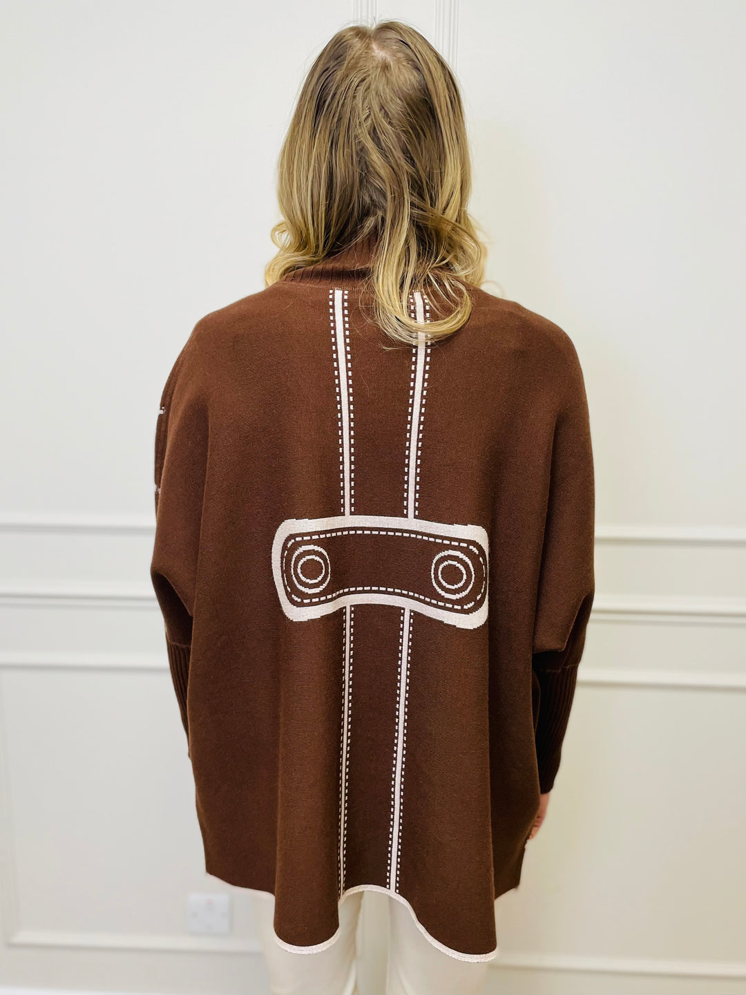 "JOY" Reversible Jumper-Brown & Cream