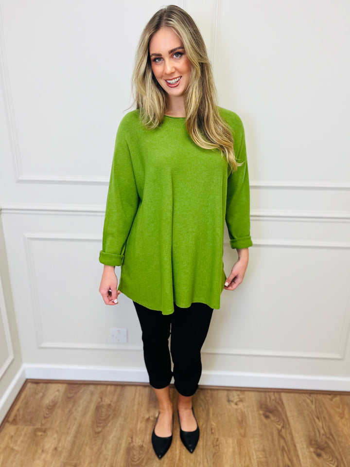 "GEORGIA" Basic Soft Jumper-Green