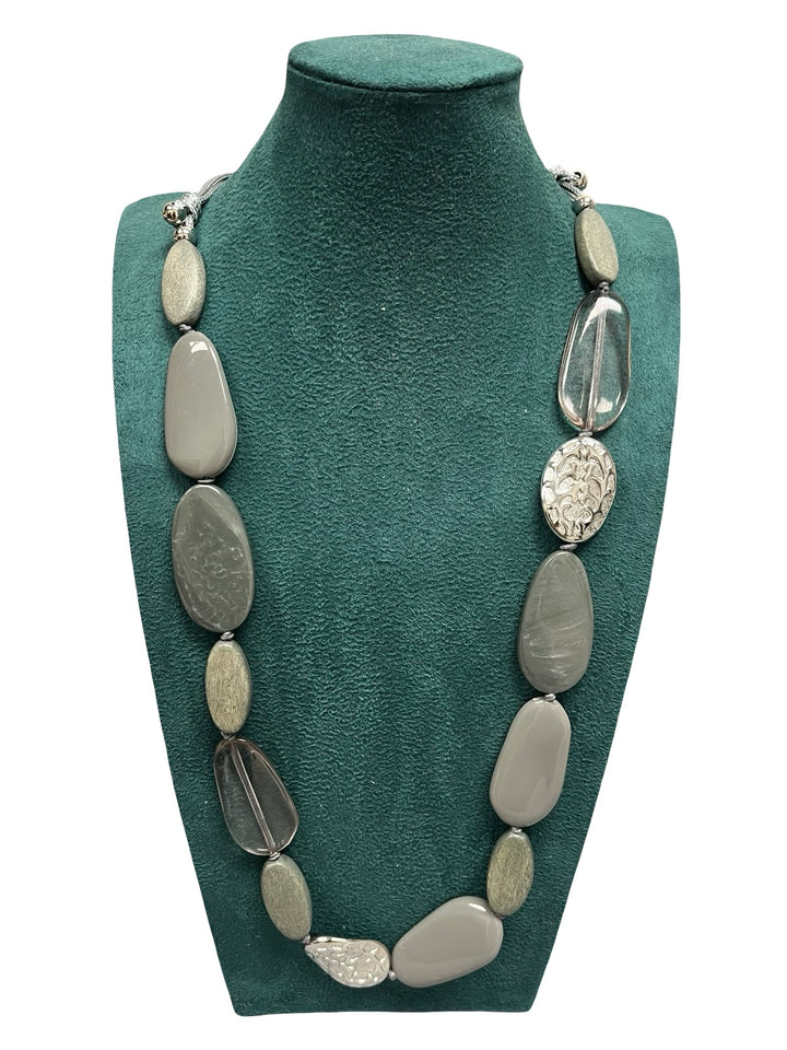 Statement Necklace-Grey